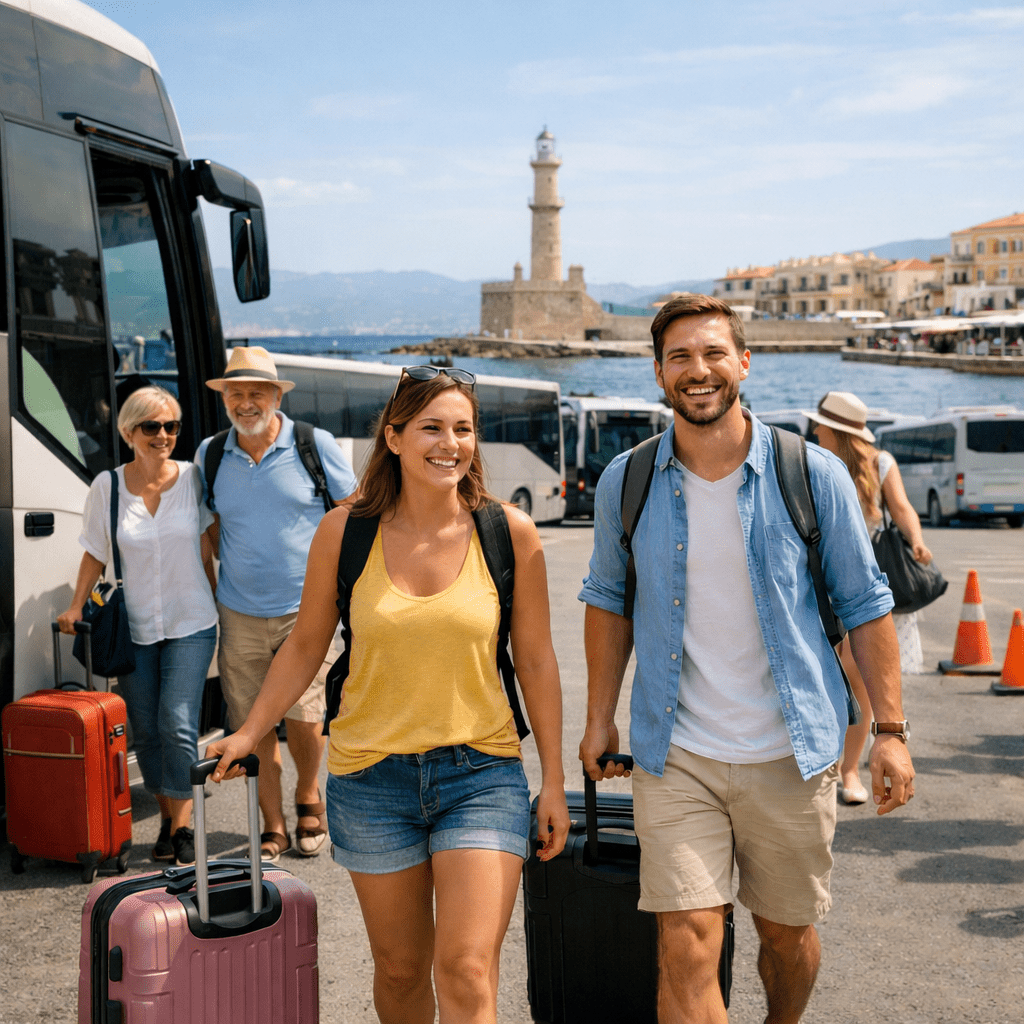 Bus Kreta Flughafen (CHQ) – Kreta <font size="2">zentrum (Tür zu Tür)</font>