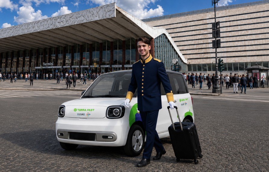 TerraFast Priority personal assistant with electric car